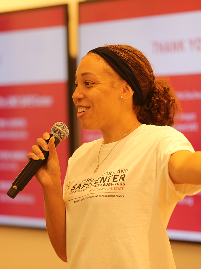 A presenter giving a presentation